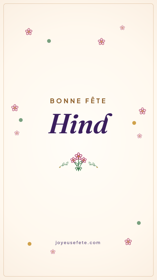 Image « Bonne fête Hind » au format story