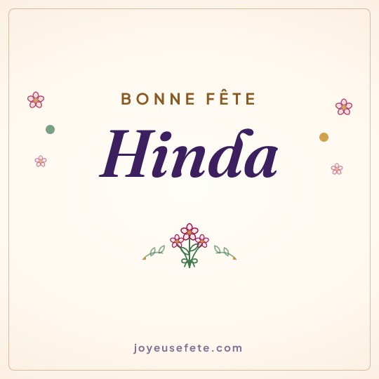 Image carrée « Bonne fête Hinda » pour WhatsApp