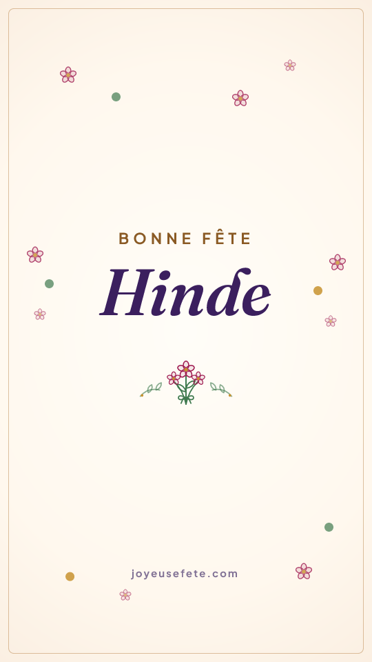 Image « Bonne fête Hinde » au format story