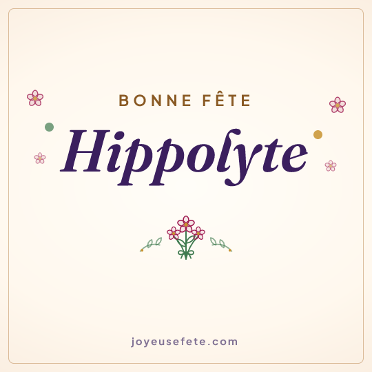Image carrée « Bonne fête Hippolyte » pour WhatsApp