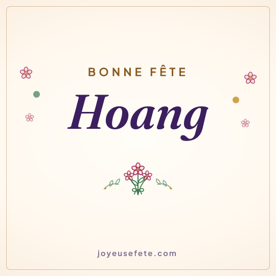Image carrée « Bonne fête Hoang » pour WhatsApp