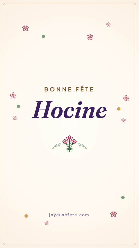 Image « Bonne fête Hocine » au format story