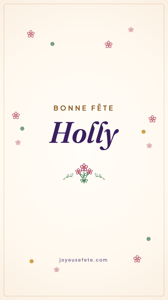 Image « Bonne fête Holly » au format story