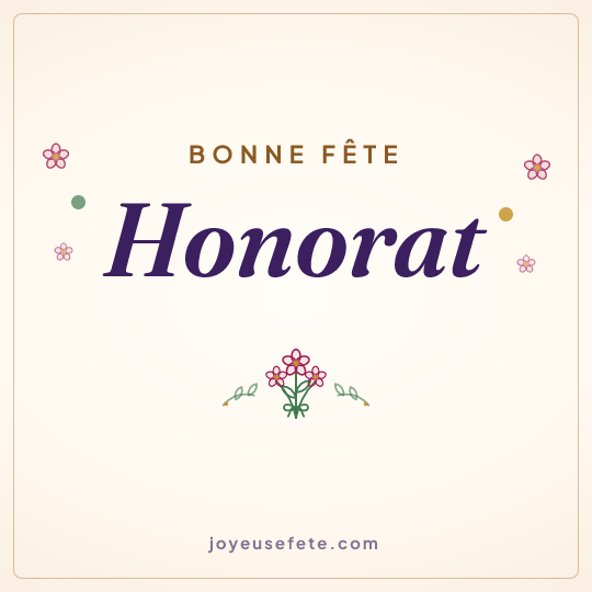 Image carrée « Bonne fête Honorat » pour WhatsApp