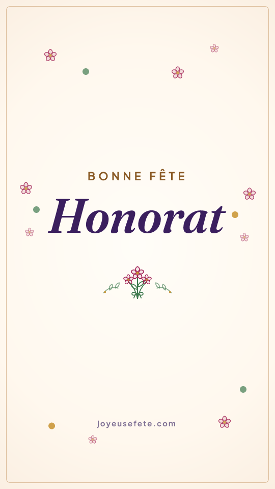 Image « Bonne fête Honorat » au format story