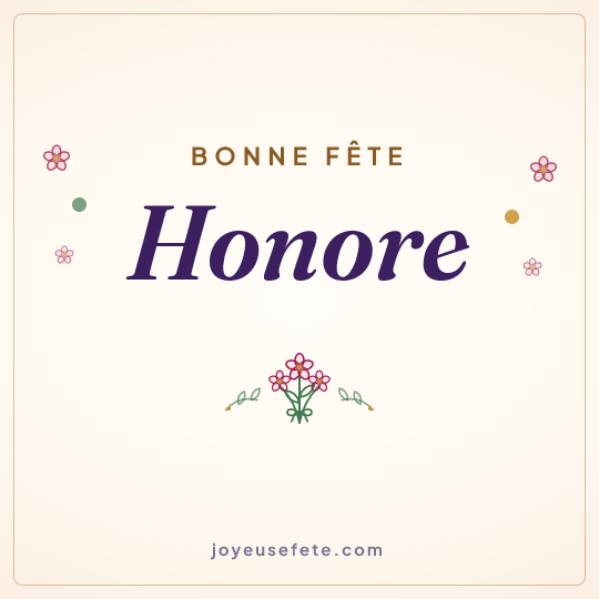 Image carrée « Bonne fête Honore » pour WhatsApp