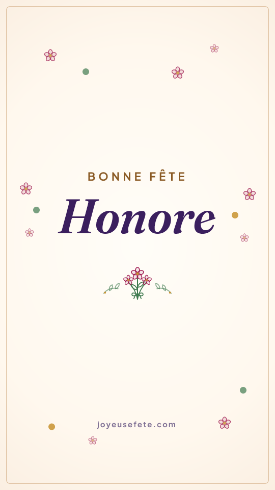 Image « Bonne fête Honore » au format story