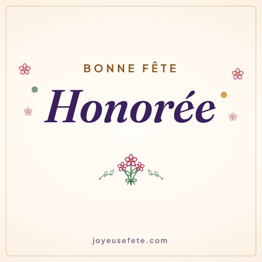 Image carrée « Bonne fête Honorée » pour WhatsApp