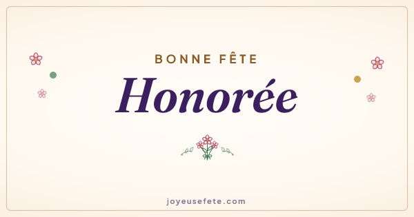 Image « Bonne fête Honorée » au format large