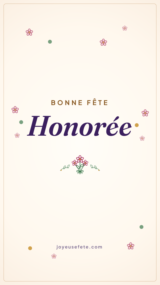 Image « Bonne fête Honorée » au format story