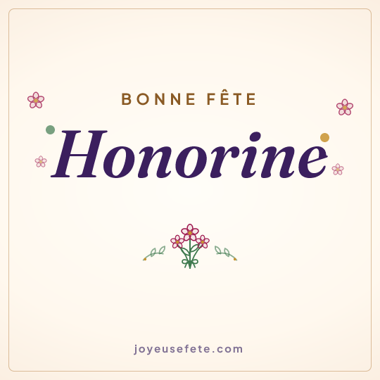 Image carrée « Bonne fête Honorine » pour WhatsApp