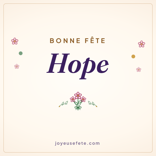 Image carrée « Bonne fête Hope » pour WhatsApp