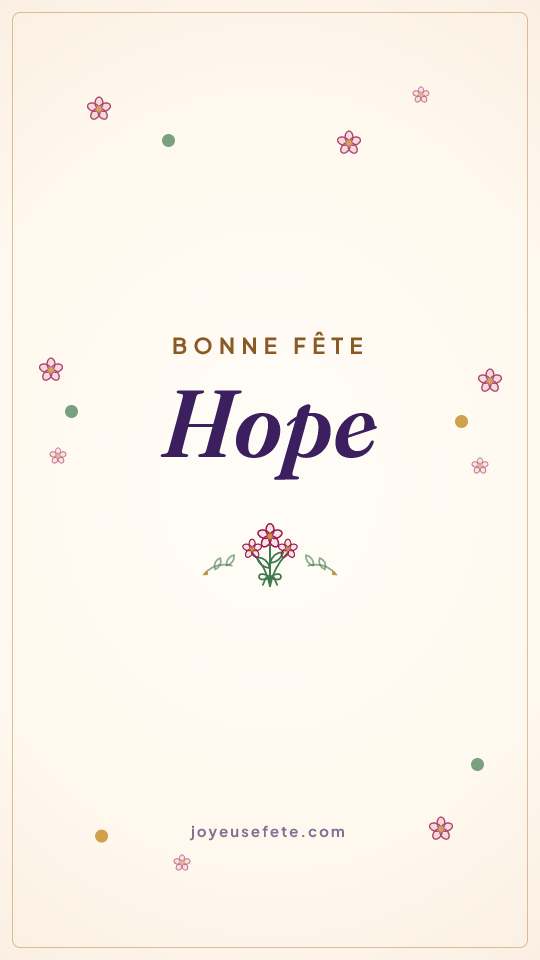 Image « Bonne fête Hope » au format story