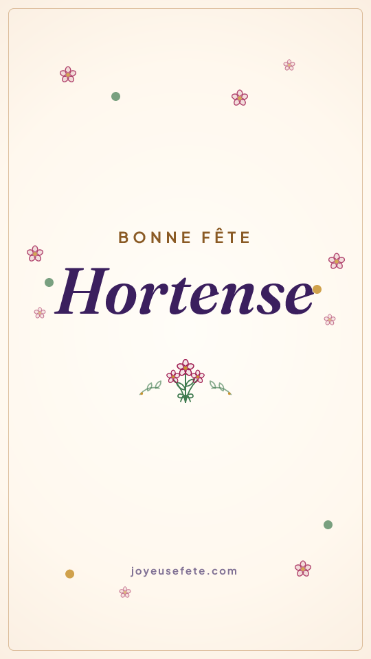 Image « Bonne fête Hortense » au format story