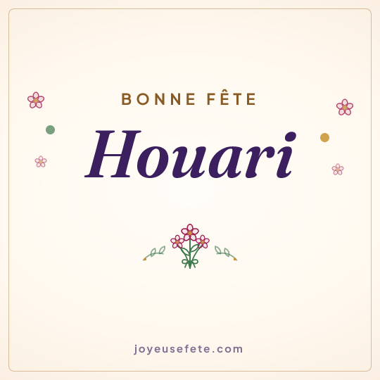 Image carrée « Bonne fête Houari » pour WhatsApp