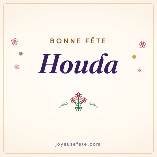 Image carrée « Bonne fête Houda » pour WhatsApp