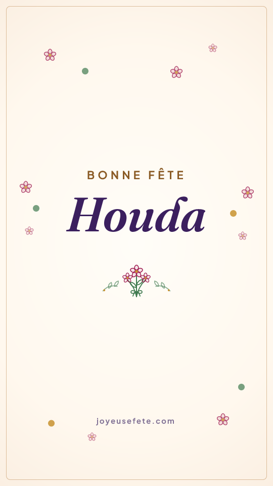 Image « Bonne fête Houda » au format story