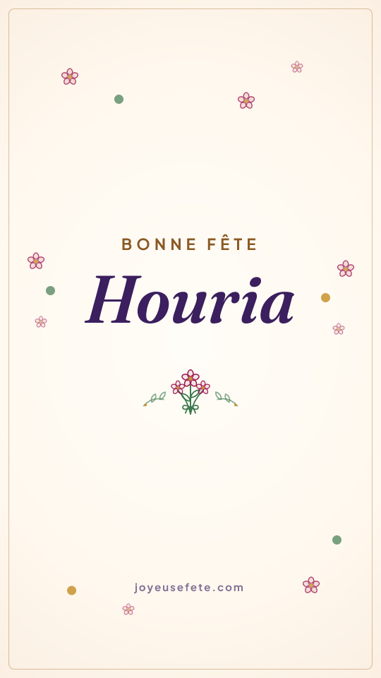 Image « Bonne fête Houria » au format story