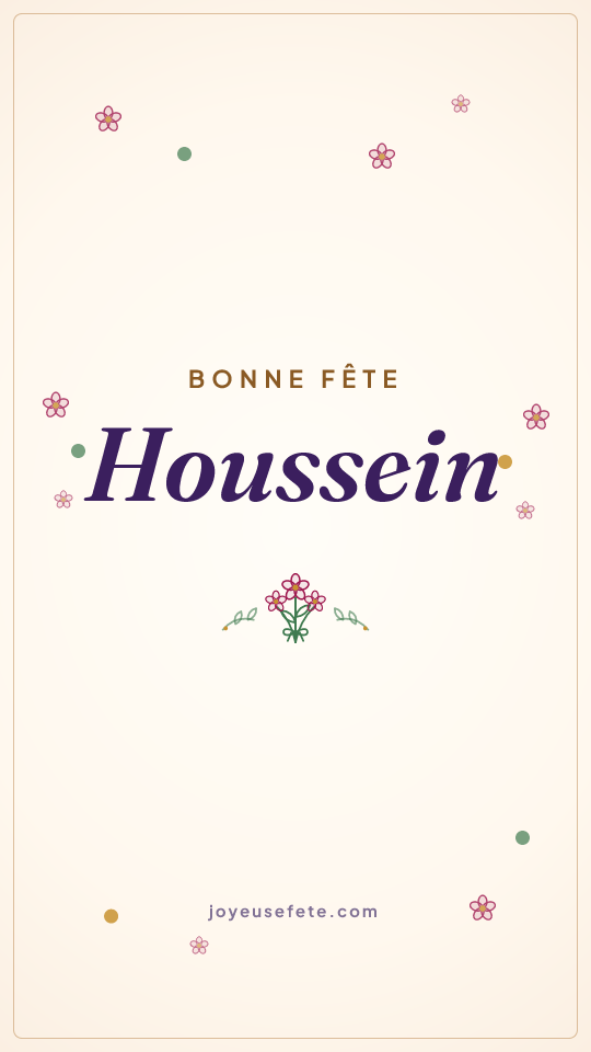 Image « Bonne fête Houssein » au format story
