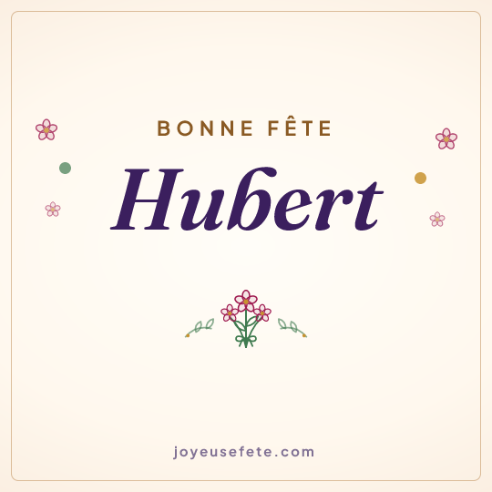 Image carrée « Bonne fête Hubert » pour WhatsApp