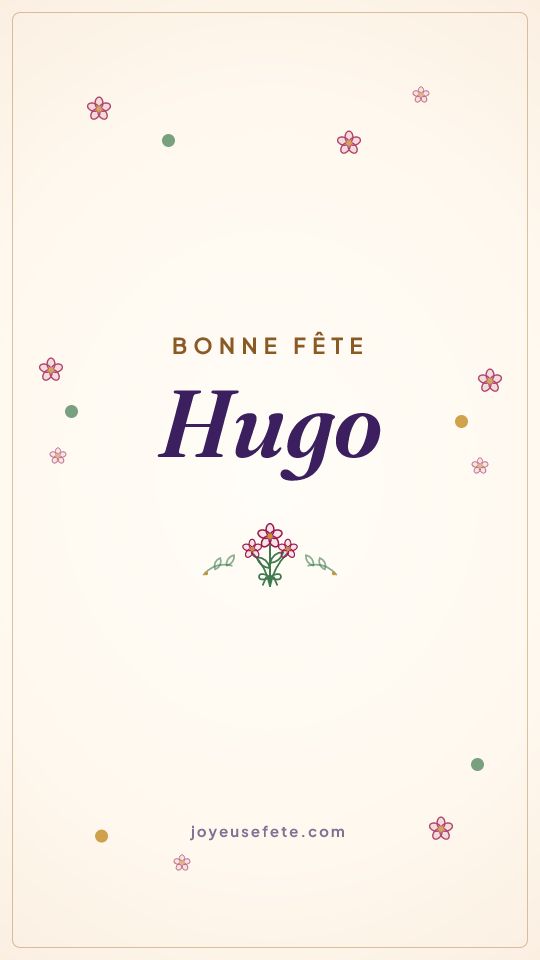 Image « Bonne fête Hugo » au format story