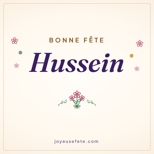 Image carrée « Bonne fête Hussein » pour WhatsApp