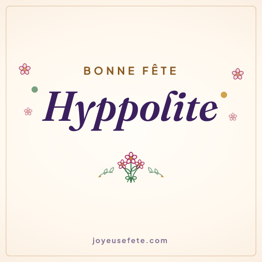 Image carrée « Bonne fête Hyppolite » pour WhatsApp