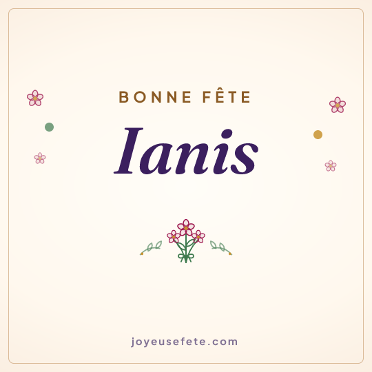 Image carrée « Bonne fête Ianis » pour WhatsApp