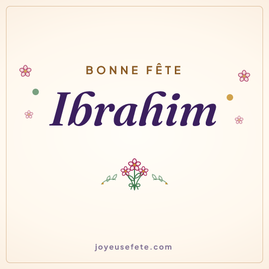 Image carrée « Bonne fête Ibrahim » pour WhatsApp
