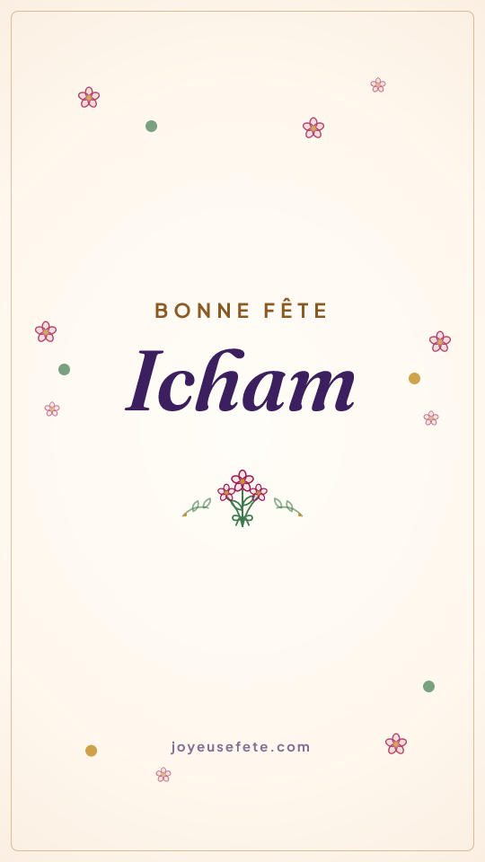 Image « Bonne fête Icham » au format story