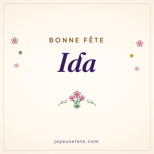 Image carrée « Bonne fête Ida » pour WhatsApp