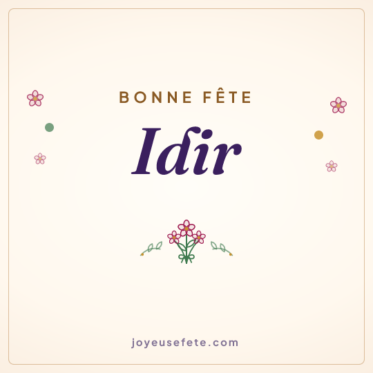 Image carrée « Bonne fête Idir » pour WhatsApp