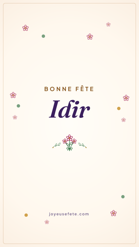 Image « Bonne fête Idir » au format story
