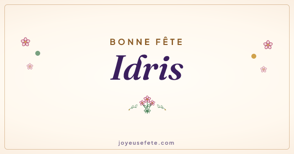 Image « Bonne fête Idris » au format large
