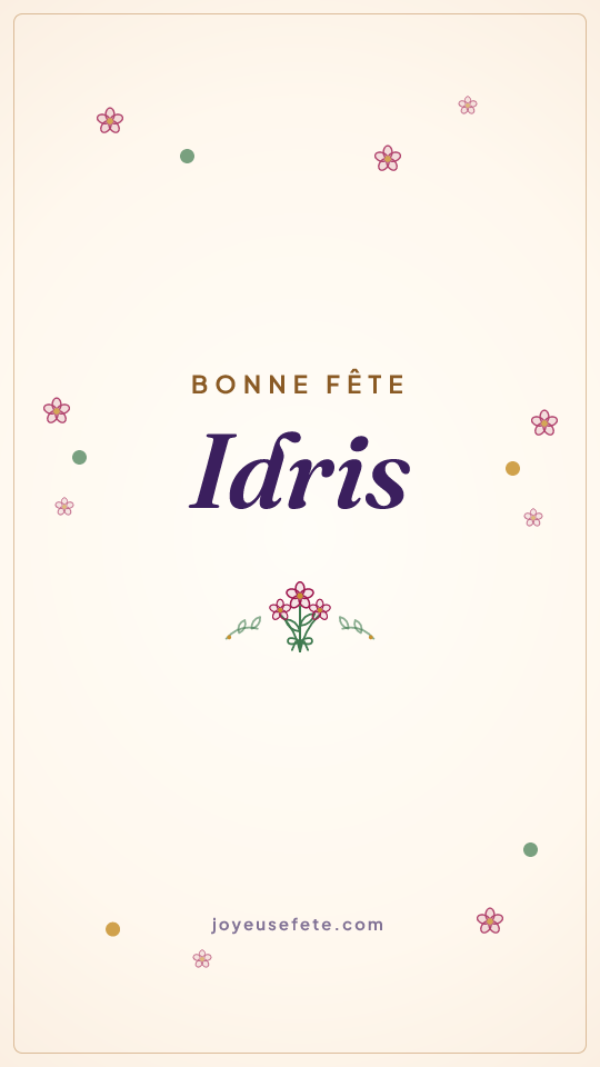 Image « Bonne fête Idris » au format story