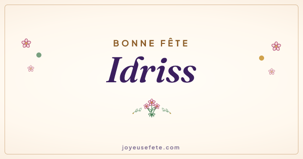 Image « Bonne fête Idriss » au format large