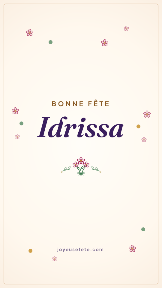 Image « Bonne fête Idrissa » au format story