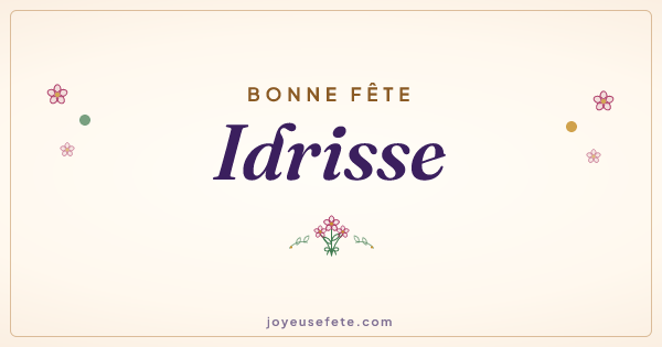 Image « Bonne fête Idrisse » au format large