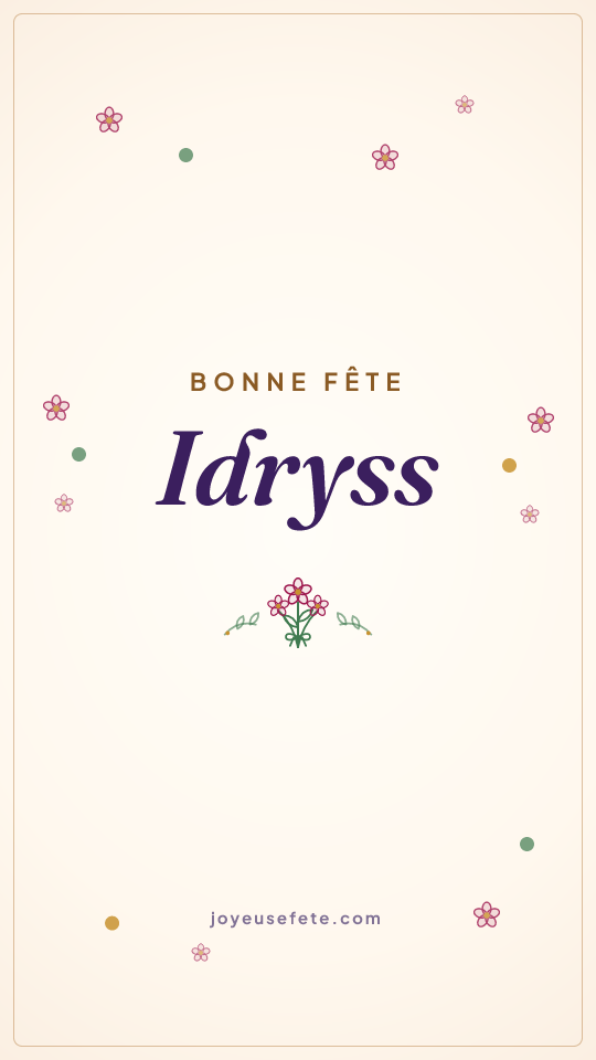 Image « Bonne fête Idryss » au format story