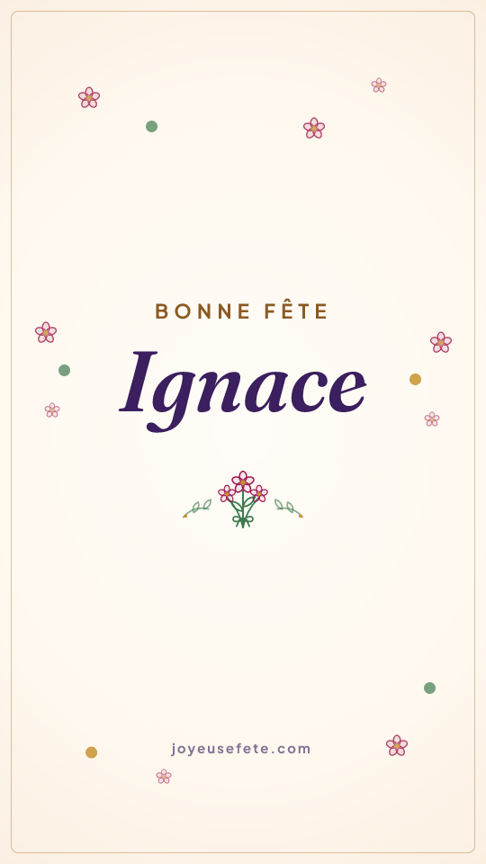 Image « Bonne fête Ignace » au format story