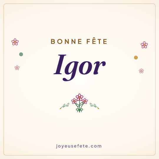 Image carrée « Bonne fête Igor » pour WhatsApp