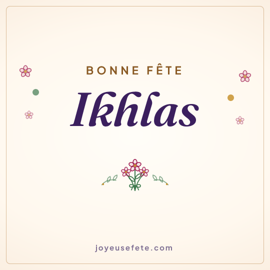 Image carrée « Bonne fête Ikhlas » pour WhatsApp