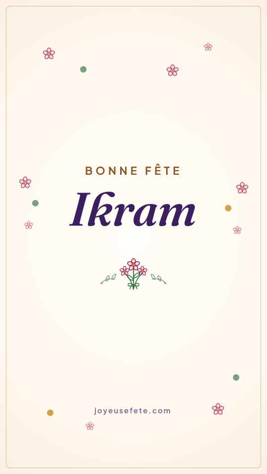 Image « Bonne fête Ikram » au format story