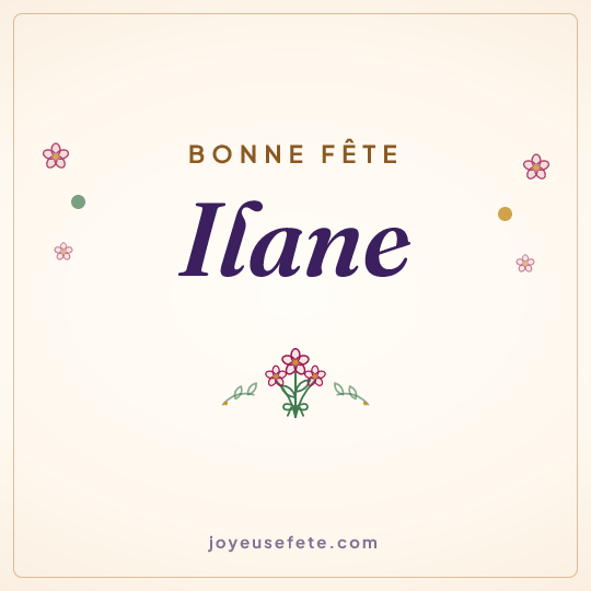 Image carrée « Bonne fête Ilane » pour WhatsApp