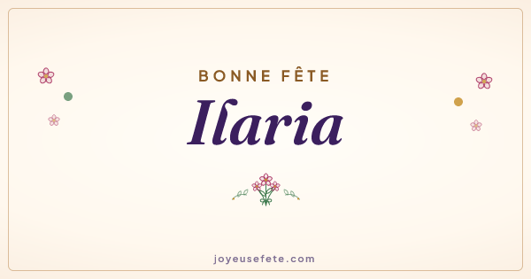 Image « Bonne fête Ilaria » au format large