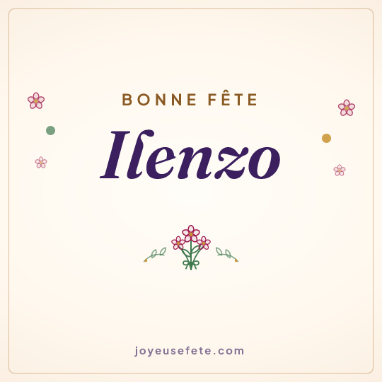 Image carrée « Bonne fête Ilenzo » pour WhatsApp