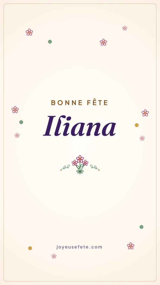 Image « Bonne fête Iliana » au format story