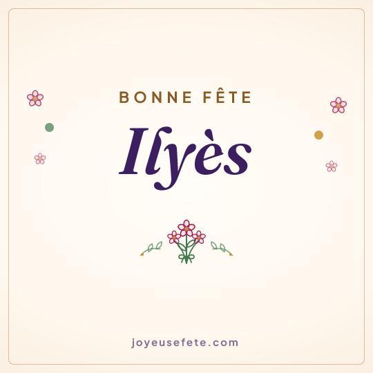 Image carrée « Bonne fête Ilyès » pour WhatsApp