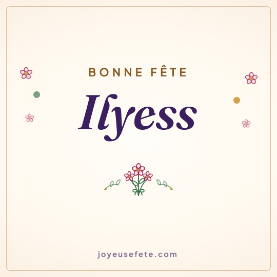 Image carrée « Bonne fête Ilyess » pour WhatsApp