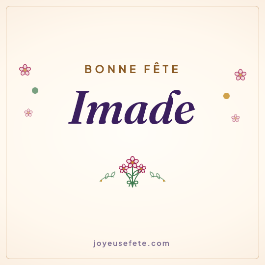 Image carrée « Bonne fête Imade » pour WhatsApp